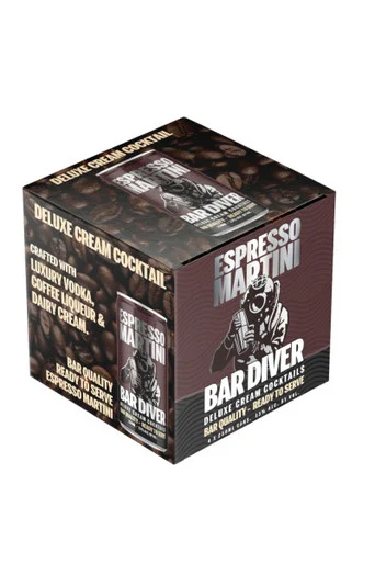 Bar Diver Deluxe Cream Cocktails Espresso Martini 4pk 250ml cans