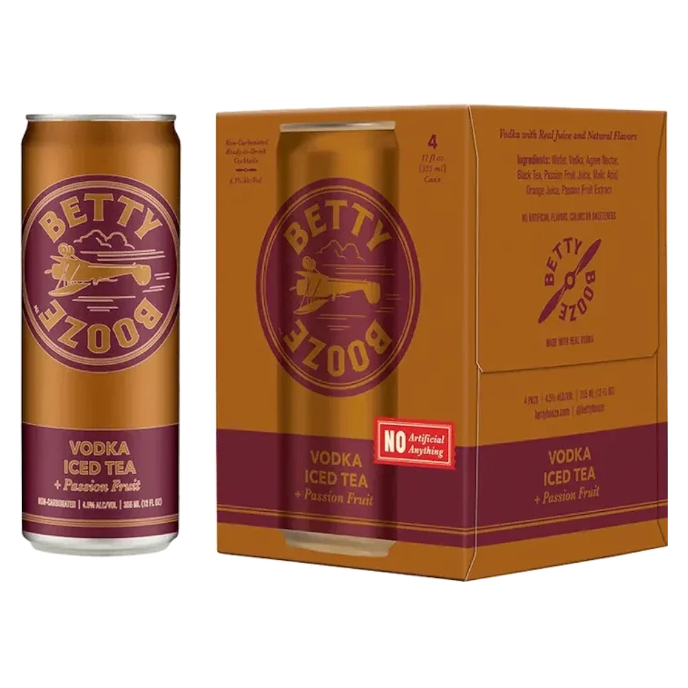Betty Booze Vodka Ice Tea + Passion Fruit 4Pk