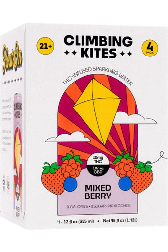 Climbing Kites Mixed Berry 10mg THC 10mg CBD 12oz 4pk cans