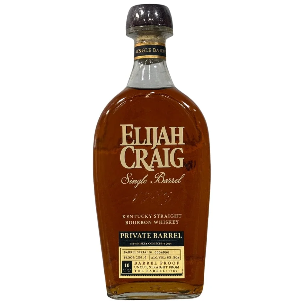 Elijah Craig Single Barrel Barrel Proof Selected by Sip Whiskey 126.6 Proof