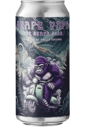 Falling Knife Grape Vape 10mg THC Soda 4pk 16oz cans