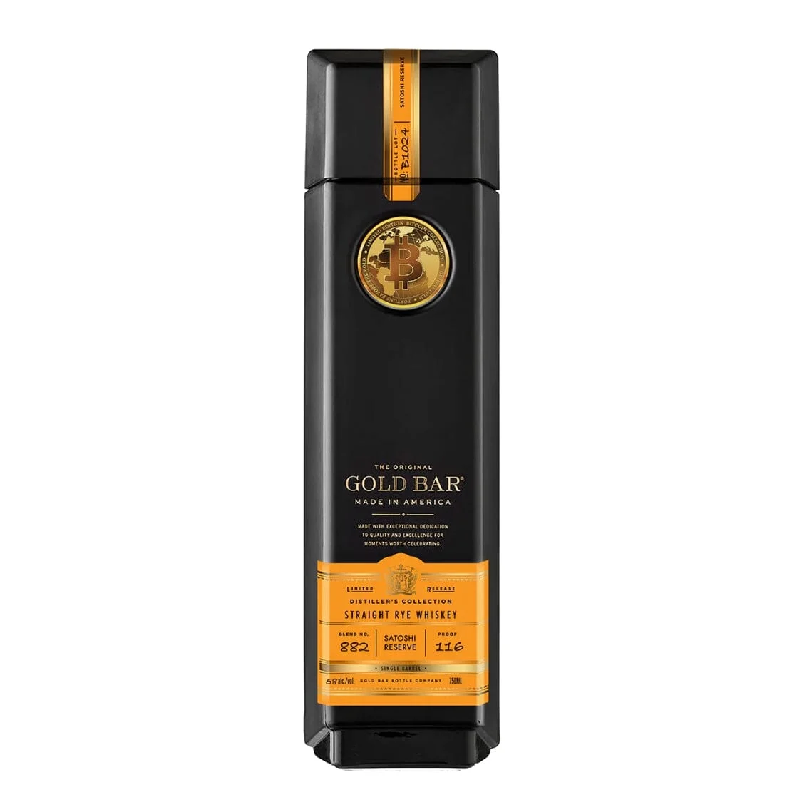 Gold Bar Bitcoin Satoshi Reserve Whiskey Limited Edition