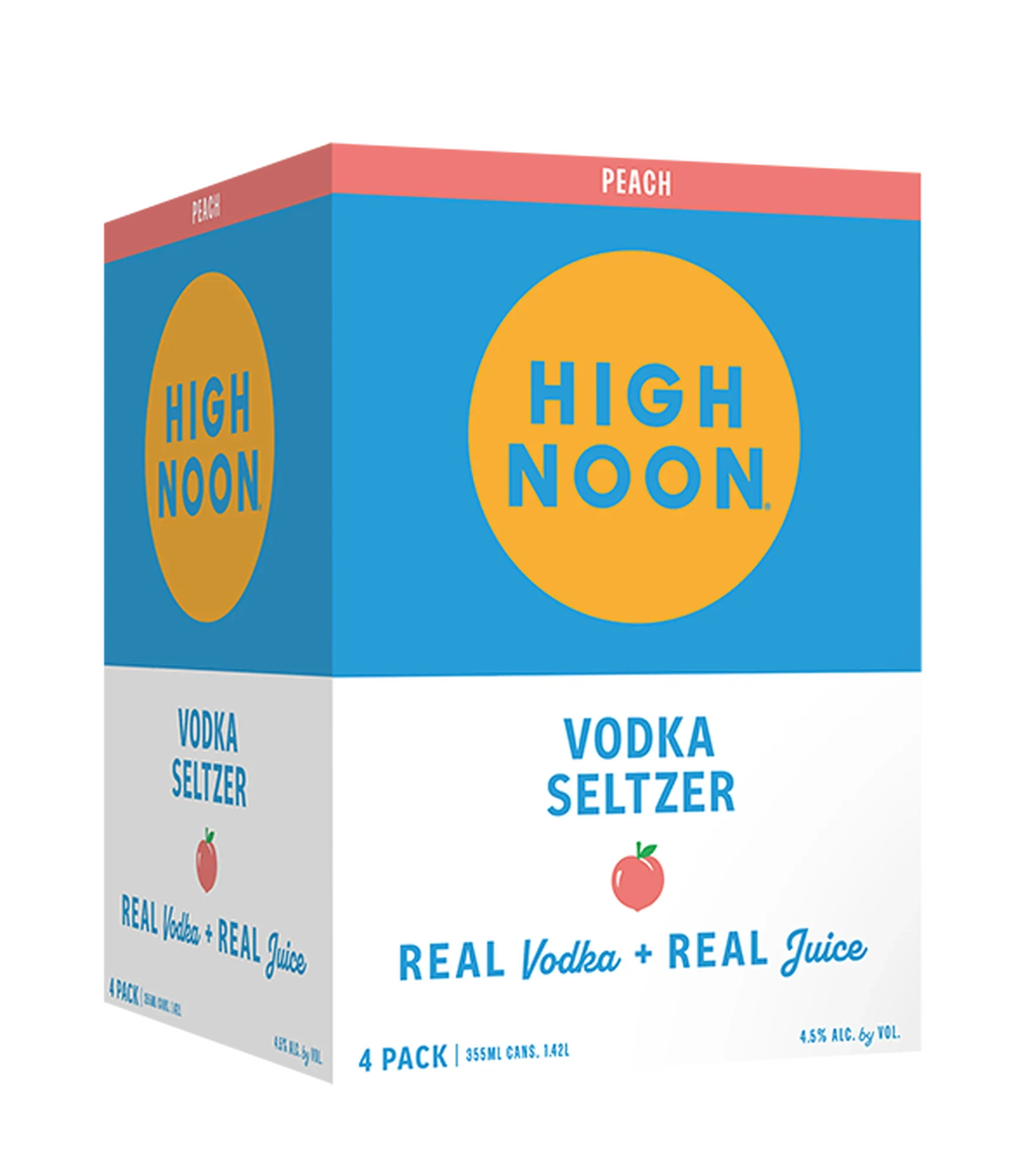 High Noon Vodka Seltzer Peach 4Pk