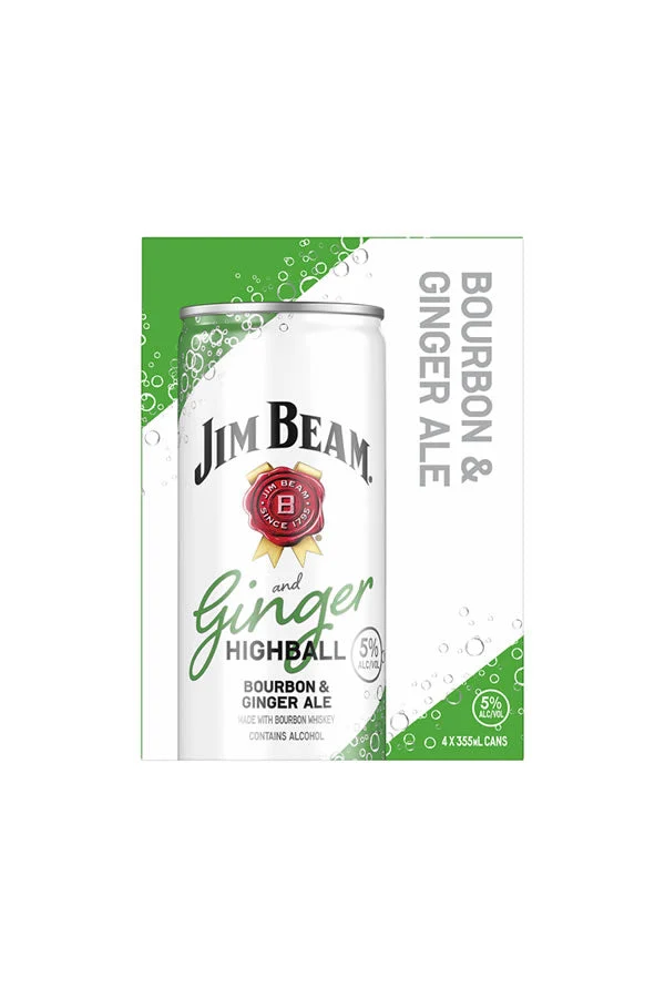 Jim Beam Ginger Highball Bourbon Seltzer 4Pk
