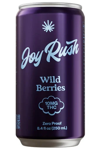 Joy Rush THC-Infused Sparkling Juices 10mg THC Wild Berries 4pk 250ml cans