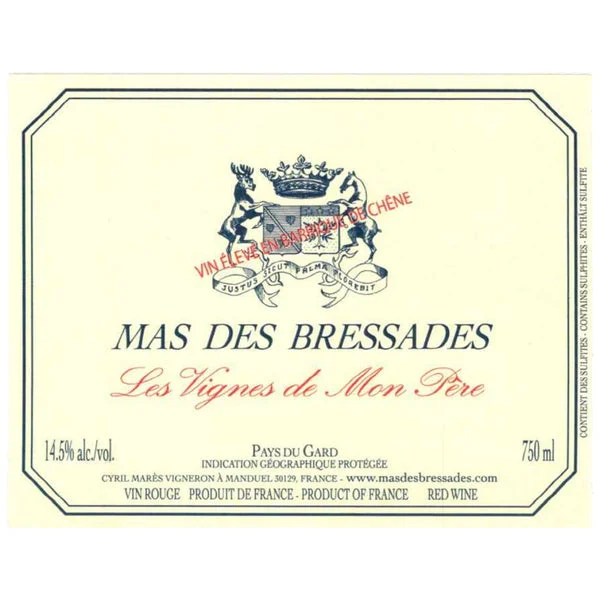 Mas des Bressades Les Vignes de Mon Pere Cabernet Syrah