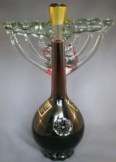 Menorah Pomegranate Wine Bottle