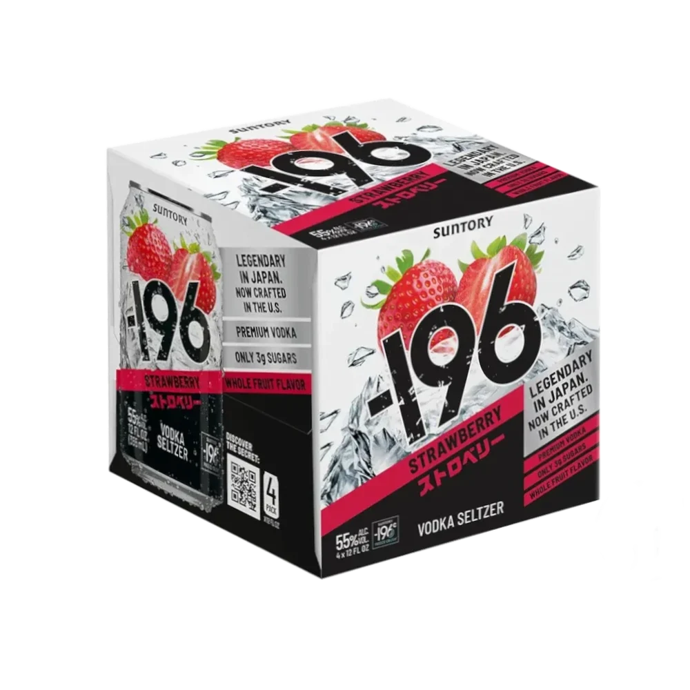 Minus 196 Strawberry Vodka Seltzer 4Pk