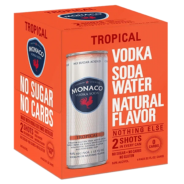 Monaco Vodka & Soda Tropical 4Pk