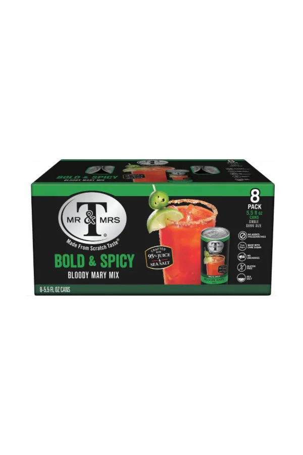 Mr & Mrs T Spicy Bloody Mary Mix 8Pk Cans