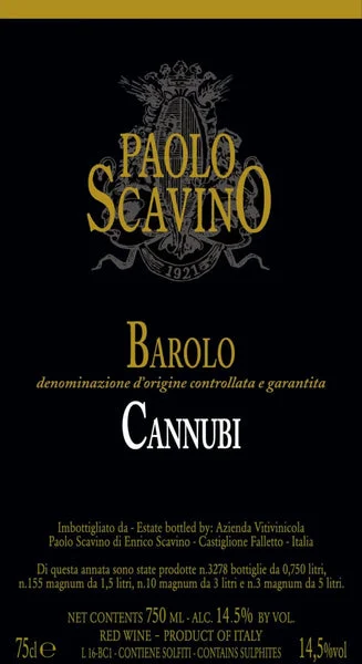 Paolo Scavino Barolo Cannubi 2017