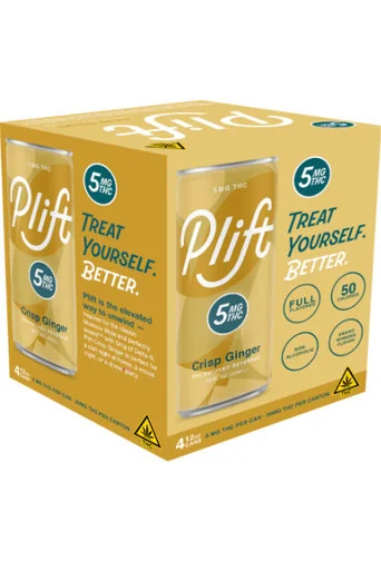 Plift Crisp Ginger 5mg THC 4pk 12oz cans