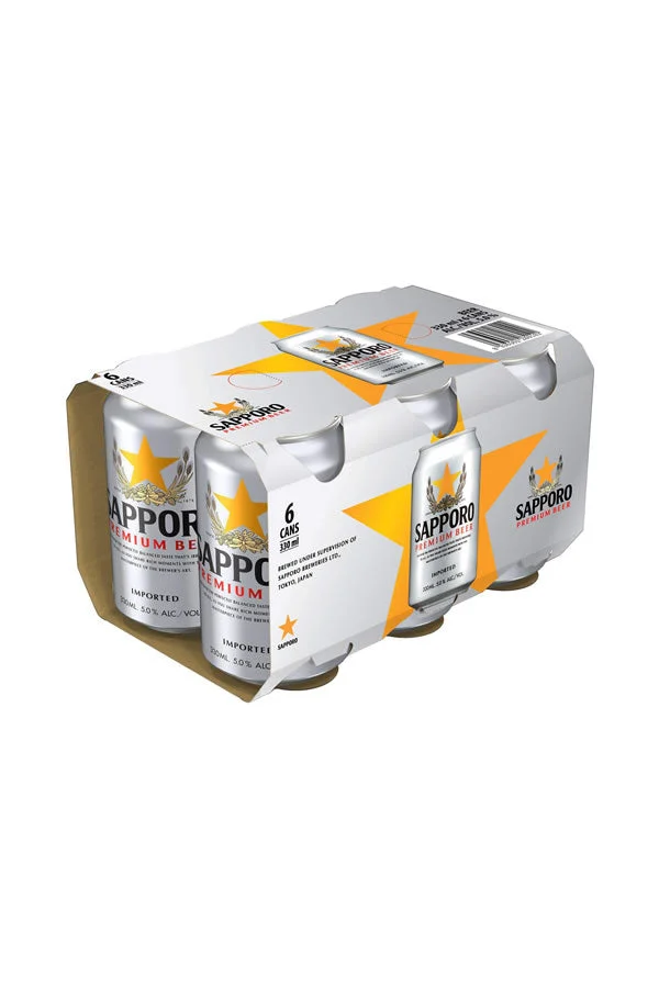 Sapporo Premium Lager 6Pk Cans