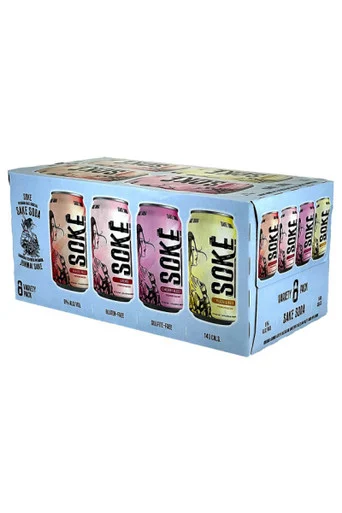 Soke Sake Premium Junmai Ready to Drink Sake Cocktails Variety 8pk cans