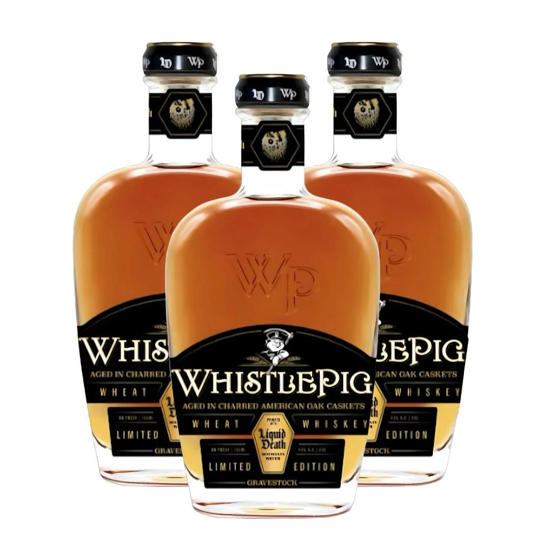 WhistlePig X Liquid Death Gravestock Wheat Whiskey 3pk
