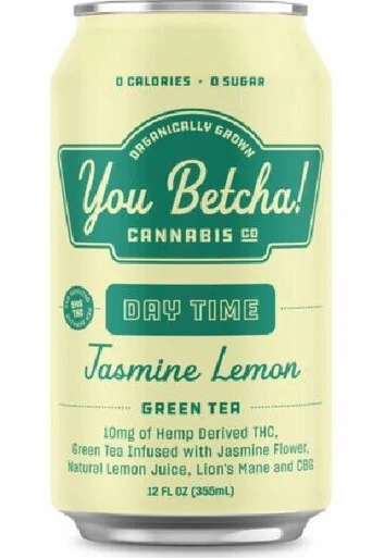 You Betcha! Day Time Jasmine Lemon Green Tea 10mg THC 4pk cans