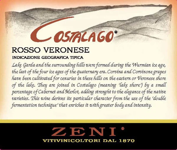 Zeni Costalago Rosso Veronese 2018